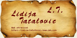 Lidija Tatalović vizit kartica